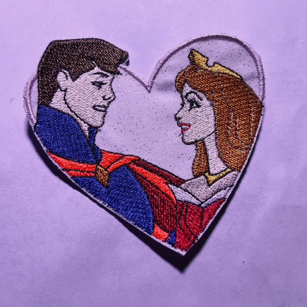 Princess Aurora and Prince Phillip in Love Disney Embroidered Iron On Patch